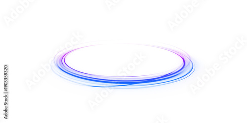 Cuadro en lienzo Curved neon waves represent synchronized digital traffic streams