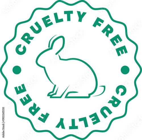 Cruelty free eco badge design featuring rabbit icon for ethical products