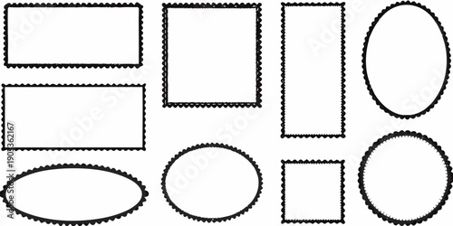 Collection of basic geometric shapes rectangles squares and ovals