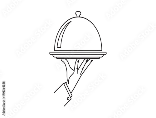 A detailed drawing of a cloche on a stand with a decorative base and a small finial on top