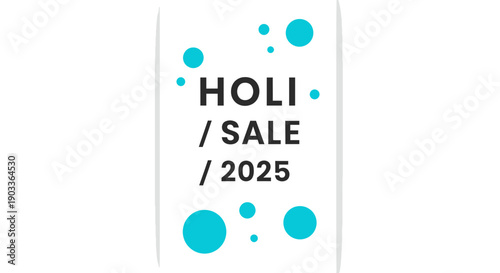 Holi sale 2025 colorful celebration advertisement with blue dots on white background