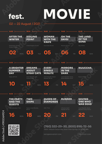 Film Festival Schedule Poster Template