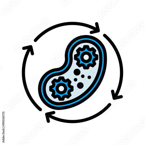 Biological Processing lineal color icon  Vector Illustration 