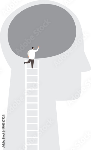 Doctor study human mind. Psychology science concept