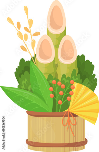 Kadomatsu home decoration. Traditional japanese new year symbol