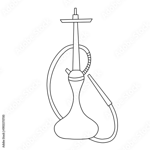 Hookah hand drawn sketch. Vector smoking Hookah isolated