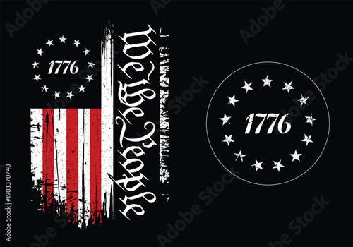 1776 We The People Patriotic Illustration