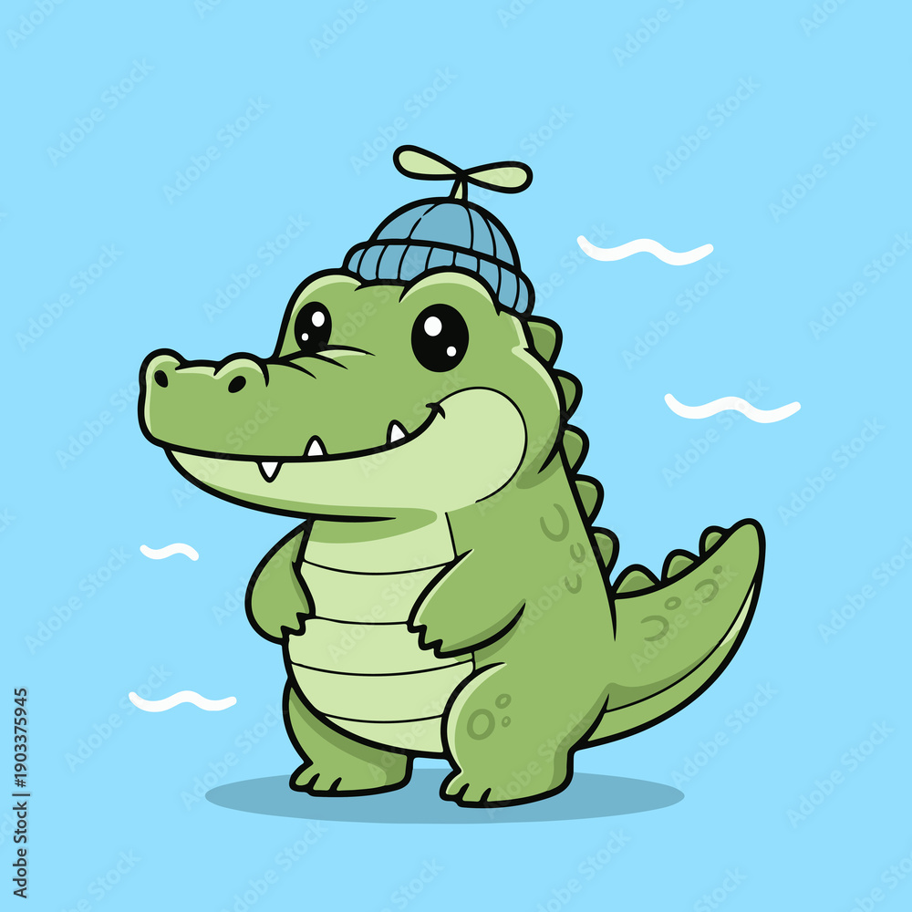 Obraz premium Cute alligator vector image