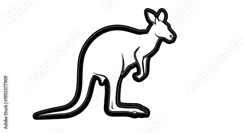 kangaroo outline, animal illustration