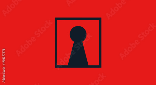 keyhole in red background