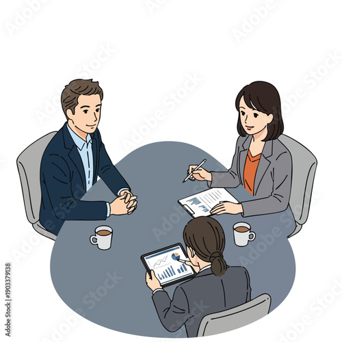 Business meeting with professionals discussing documents