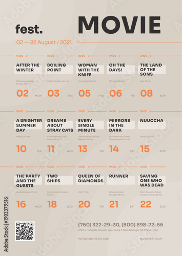 Film Festival Schedule Poster