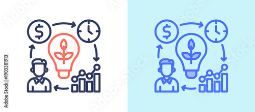 Resource Efficiency whitegreen icon