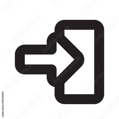 Minimal Login Icon, Rounded Outline Sign In Symbol for App and Web UI