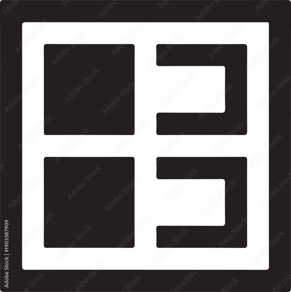 Fototapeta premium bold minimal square silhouette logo