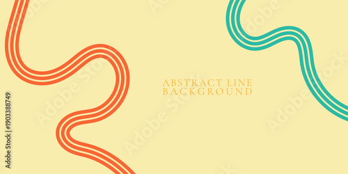 Abstract minimalist background with colorful wavy lines creating a modern and dynamic design