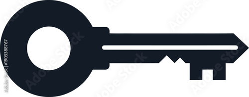 Classic key silhouette vector icon