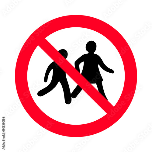 Quadro su tela ISO 7010 P036 No Children Allowed Safety Sign