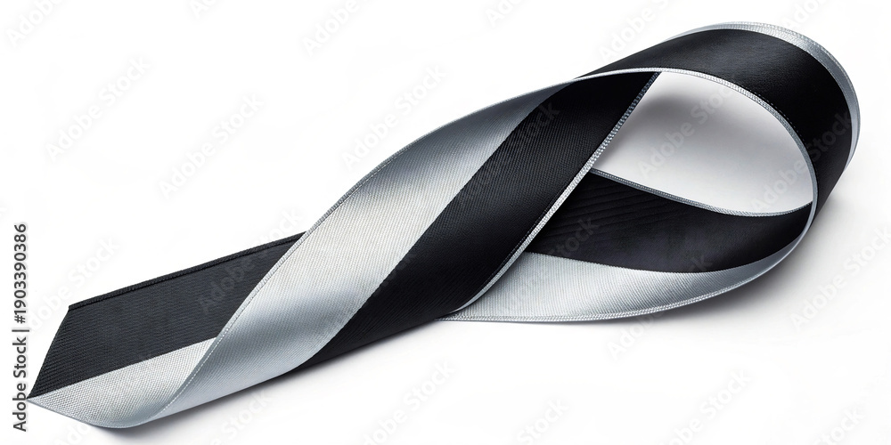 Fototapeta premium Symbol of Remembrance A Black and White Ribbon