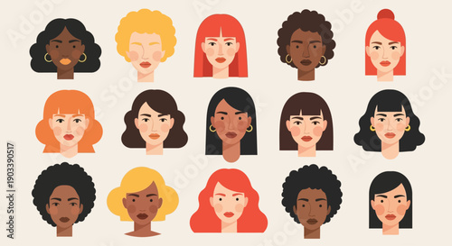 Diverse women faces illustration for International Women’s Day celebration