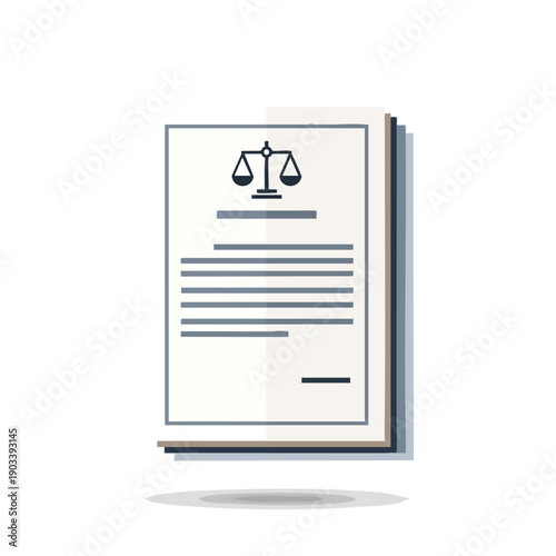 Legal Document with Scales of Justice Icon