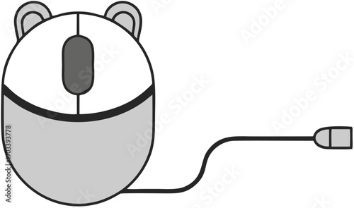Computer mouse with cord.
