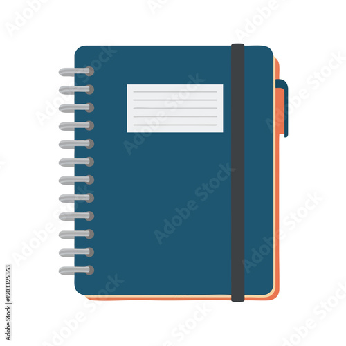 Blue Spiral Notebook with Elastic Closure