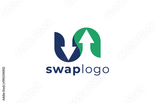 Modern Swap Arrow Logo Design for Business Exchange and Digital Branding