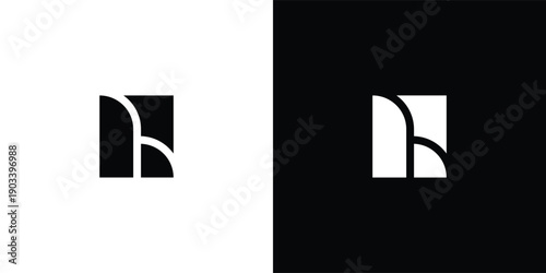 Simple Professional Geometric Letter L Logo Template for Corporate Identity and Startup Branding on Black and White Background