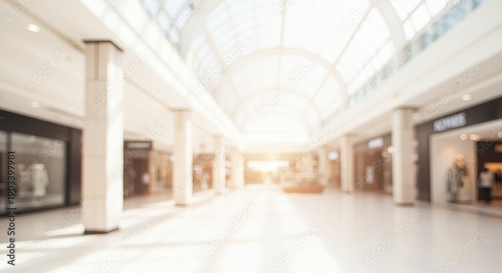 Fototapeta premium Elegant and Airy Retail Space Bathed in Light, Showcasing Modern Architecture and Shopping Bliss