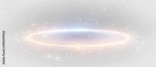 Valokuva Abstract futuristic light ring portal with glowing energy beam and digital vorte