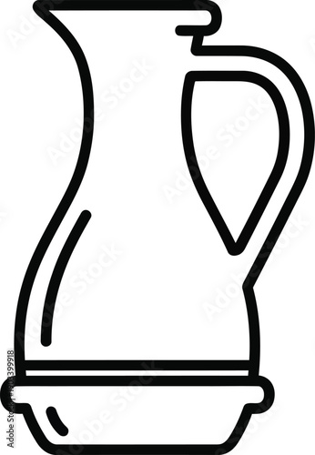 Simple line drawing of a ceramic jug with handle