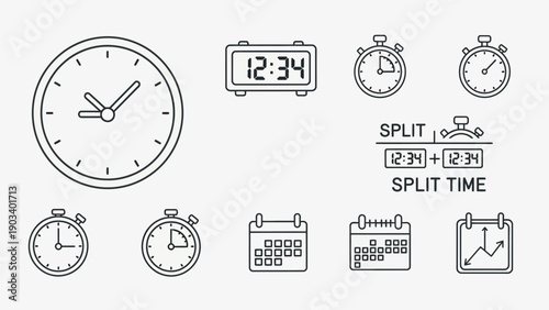 Collection of various clock icons 8.