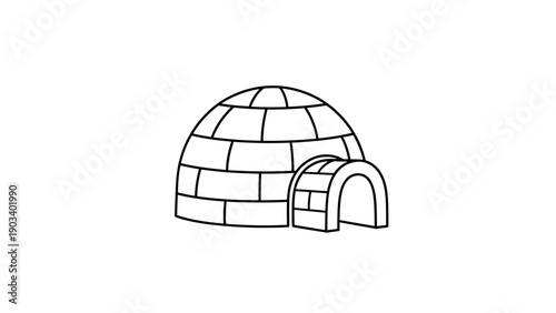 Igloo made of ice blocks.