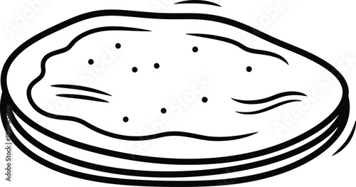 A simple line drawing of a hamburger bun