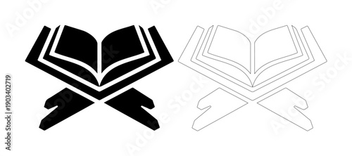 Sacred book on a stand, representing religious study and devotion