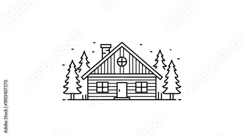 Simple line drawing of a house.
