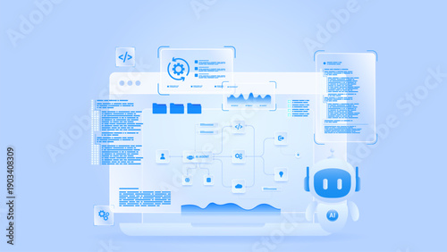 AI workflow automation artificial intelligence. ai agent automation dashboard machine learning with processing flow, data analytic, coding and automation system.
