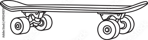 silhouette of clean vector of GlideDeck Silhouette Skateboard isolated on white background