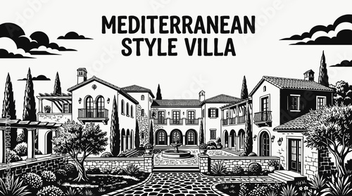 mediterranean style villa architecture building showcasing classic luxury residential property real estate design with elegant exterior construction in coastal urban landscape for housing investment 