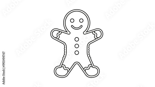 Gingerbread man with smiling face.