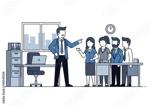 Modern Business and Corporate Workflow Flat Vector Illustration Set