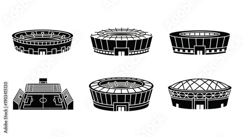 Stadium structures in various designs.