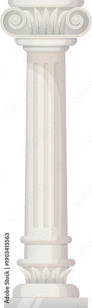 Naklejka premium Ionic order pillar icon. Ancient greek column