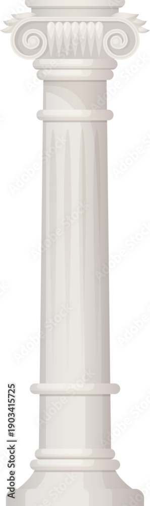 Naklejka premium White stone pillar with ancient greek decorative ornament