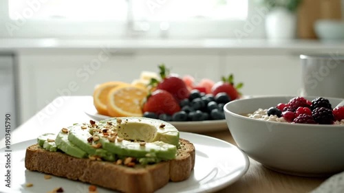 Fresh Healthy Breakfast Table