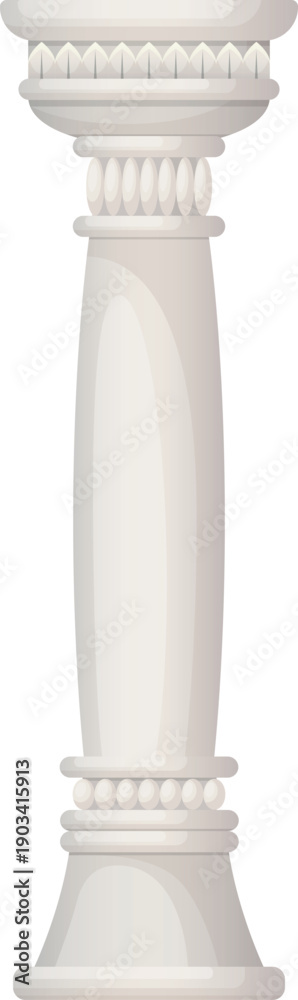 Naklejka premium Vintage stone pillar. Classic architecture cartoon element