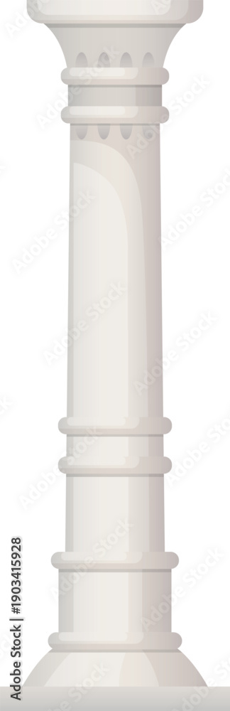 Naklejka premium Stone pillar. Cartoon facade column in classic style
