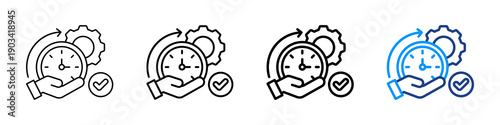 Time Management Icon Different Style Outline Collection Set.