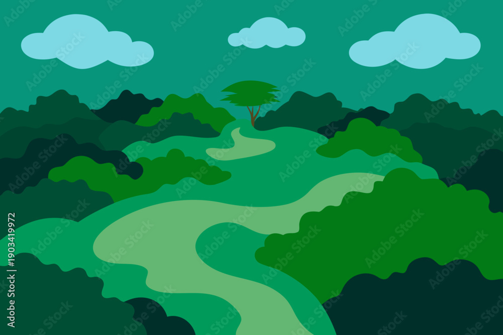 Obraz premium Amazon Forest Canopy with Winding River 